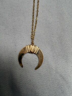 Gold filled Crescent Horn Pendant Necklace - Little Hawk